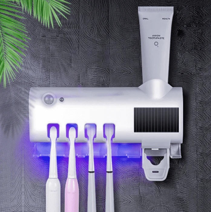 Dispensador de pasta dental con soporte para cepillos