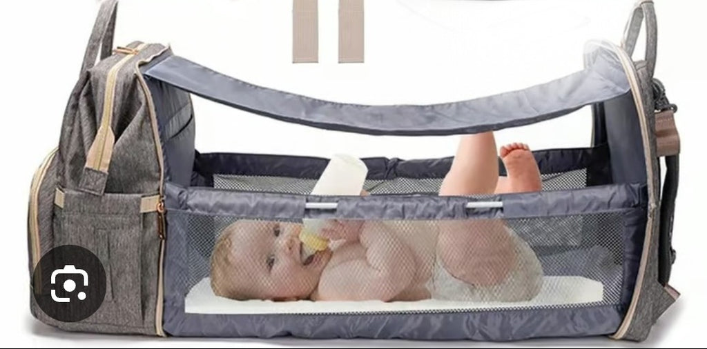 Bolso mochila mudador con cuna portátil para bebé