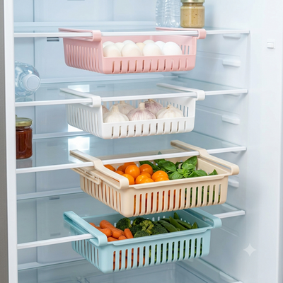 Set de 4 Bandejas Extensibles para Refrigerador